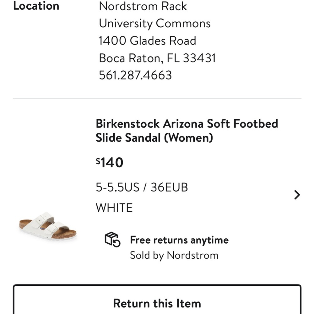 Birkenstock Arizona White Slide Sandals
